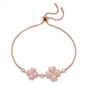 Heart4Heart Rose Gold Plated Ρυθμιζόμενο Βραχιόλι-
