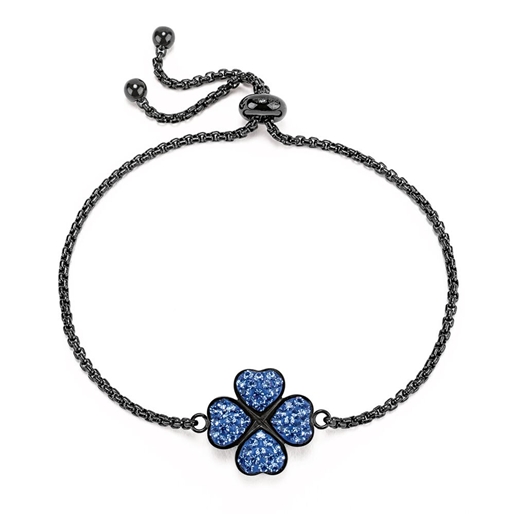 Heart4Heart Black Plated Adjustable Bracelet-