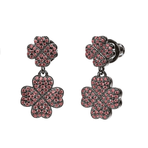 Heart4Heart Black Flash Plated Short Earrings-