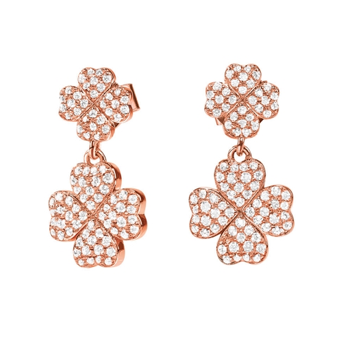 Heart4Heart Rose Gold Plated Κοντά Σκουλαρίκια-