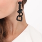 Impress Me long matte black earrings-
