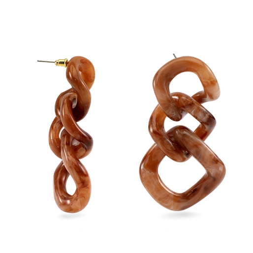 Impress Me chain earrings in brown-