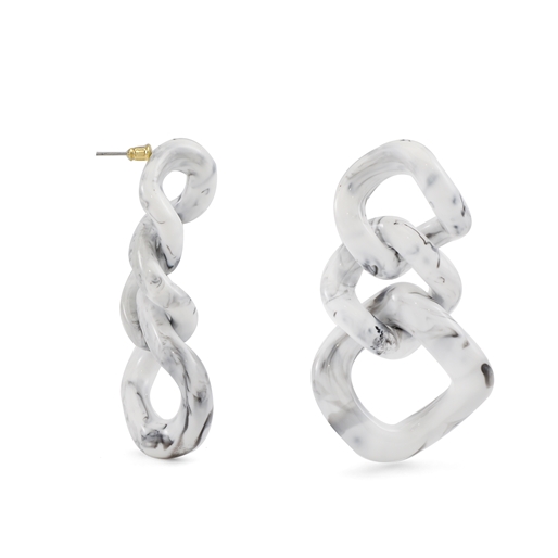 Impress Me chain earrings in white-