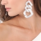 Impress Me chain earrings in white-