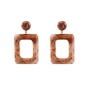 Impress Me large rectangular brown earrings-