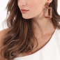 Impress Me large rectangular brown earrings-