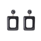 Impress Me large rectangular black earrings-