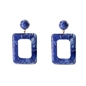 Impress Me large rectangular blue earrings-