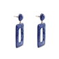 Impress Me large rectangular blue earrings-