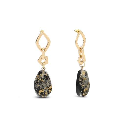 Impress Me gold plated dangle earrings with motif-