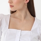 Fashionable.Me μικροί επίχρυσοι κρίκοι με charms λουλούδι και πέρλα-