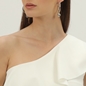 Memory Beat large silver hoops with bead-