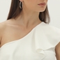 Memory Beat large silver hoops with bead-