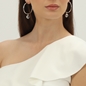Memory Beat large silver hoops with bead-