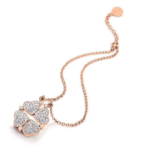 Heart4Heart Rose Gold Plated Κοντό Κολιέ-