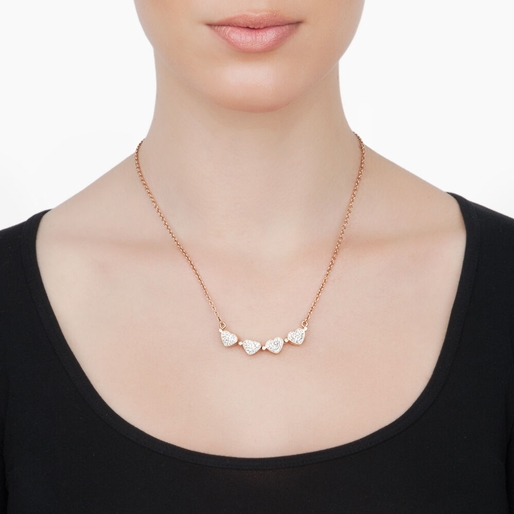 Heart4Heart Rose Gold Plated Κοντό Κολιέ-