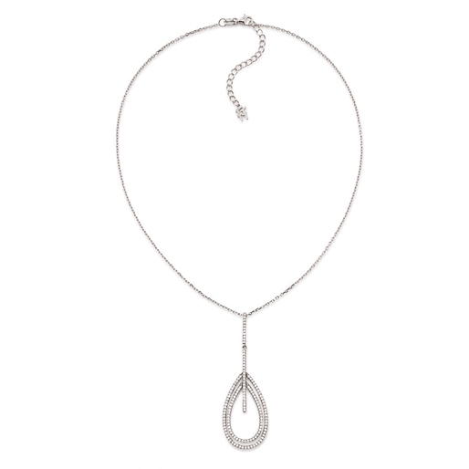 Fashionably Silver Temptation Rhodium Plated Short Neckalce-