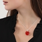 Hearty Candy short silver necklace with red heart-
