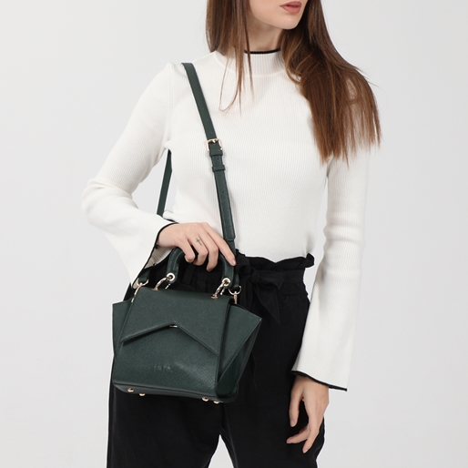 City Vibes green crossbody with short handle-