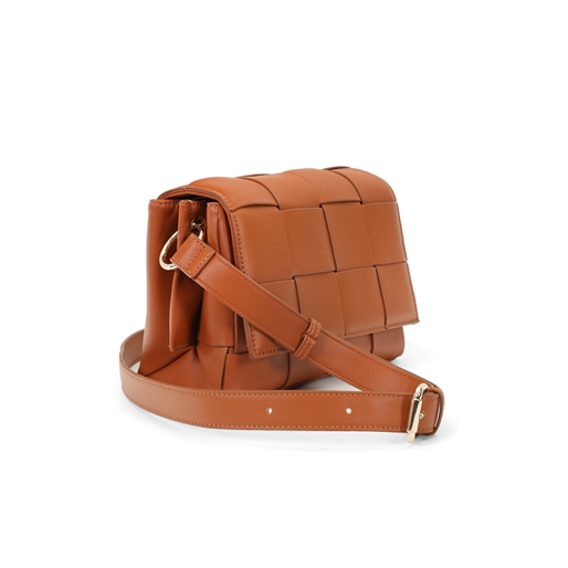 Weave It brown braided crossbody bag-