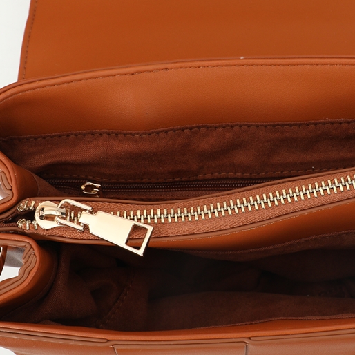 Weave It brown braided crossbody bag-