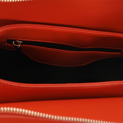Irregular orange crossbody with zipper-
