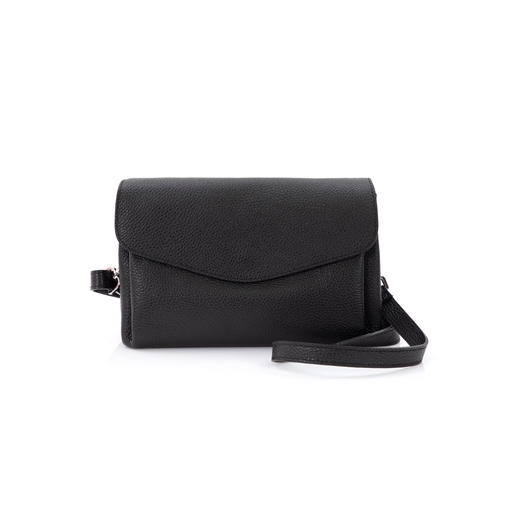 Metropolitan Fab μεσαία μαύρη δερμάτινη crossbody τσάντα-