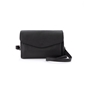 Metropolitan Fab μεσαία μαύρη δερμάτινη crossbody τσάντα-