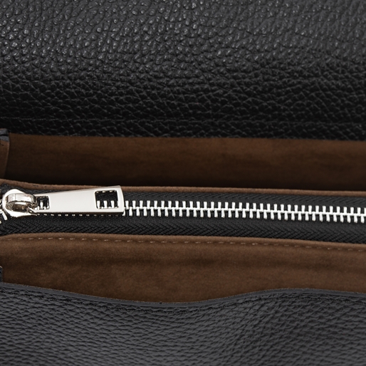 Metropolitan Fab μεσαία μαύρη δερμάτινη crossbody τσάντα-