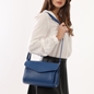 Metropolitan Fab μεσαία μπλε δερμάτινη crossbody τσάντα-