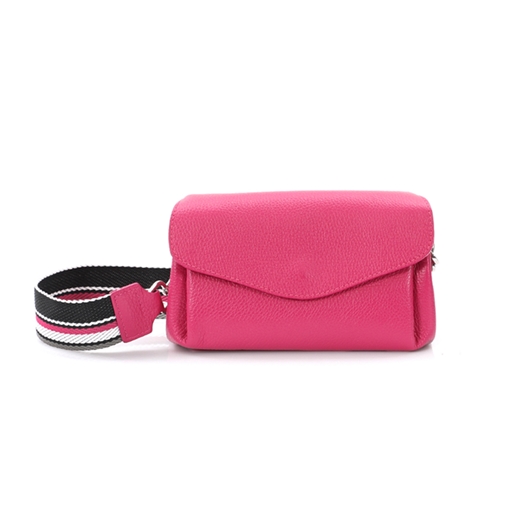 Metropolitan Fab μικρή φούξια δερμάτινη crossbody τσάντα-