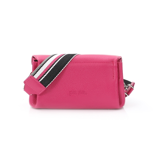 Metropolitan Fab μικρή φούξια δερμάτινη crossbody τσάντα-