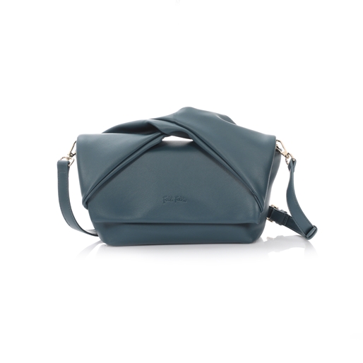 Origami Hint μικρή σκούρο μπλε crossbody τσάντα με καπάκι-