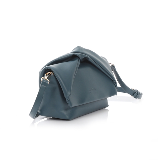 Origami Hint μικρή σκούρο μπλε crossbody τσάντα με καπάκι-