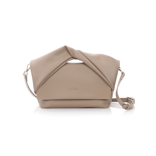 Origami Hint μικρή γκρι crossbody τσάντα με καπάκι-