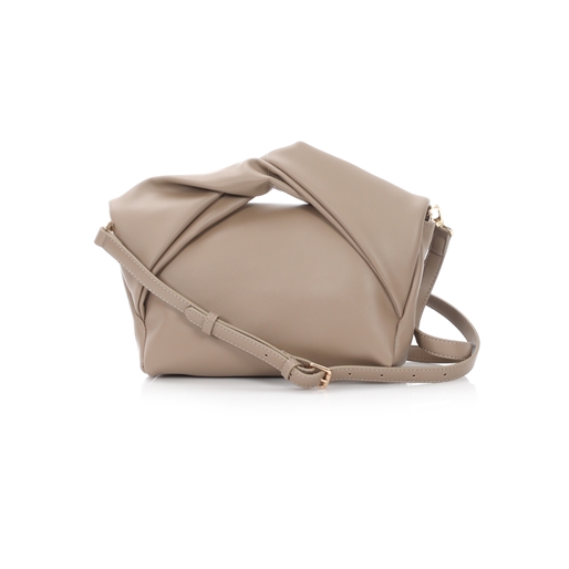 Origami Hint μικρή γκρι crossbody τσάντα με καπάκι-
