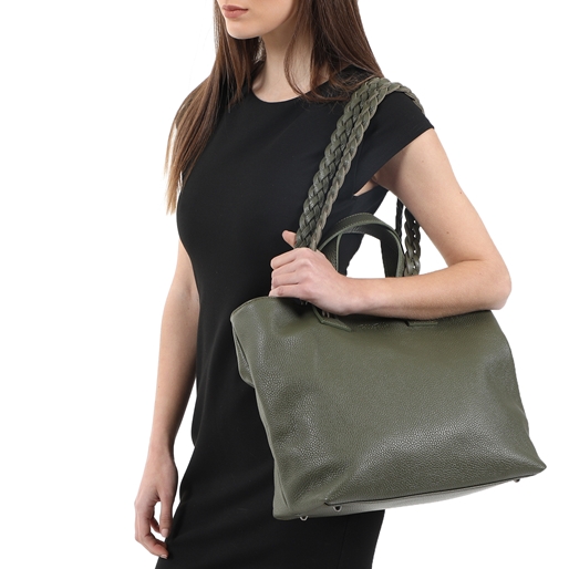 Metropolitan Fab Μεγάλη Δερμάτινη Tote Τσάντα-