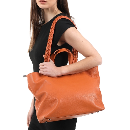Metropolitan Fab Μεγάλη Δερμάτινη Tote Τσάντα-