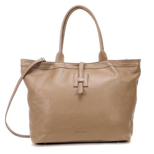 Metropolitan Fab γκρι δερμάτινη tote τσάντα με φερμουάρ-