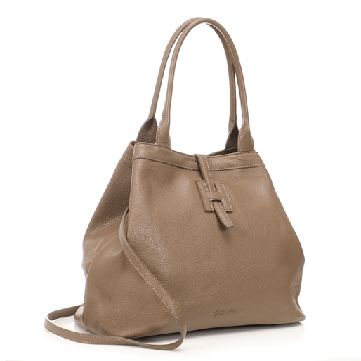 Metropolitan Fab γκρι δερμάτινη tote τσάντα με φερμουάρ-