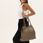 Metropolitan Fab γκρι δερμάτινη tote τσάντα με φερμουάρ-