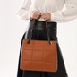 Metropolitan Fab μεγάλη καφέ δερμάτινη tote τσάντα-