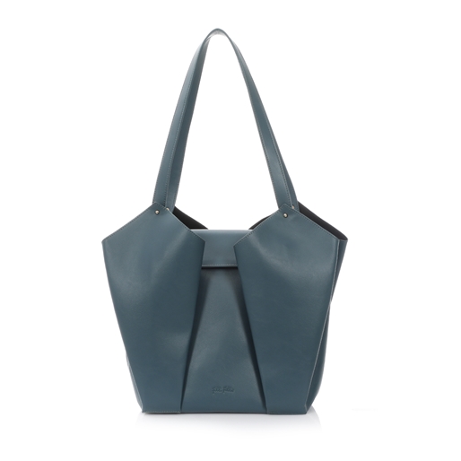 Origami Hint large dark blue shoulder bag-