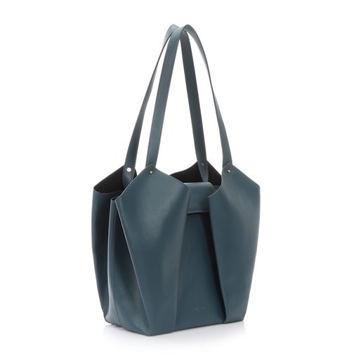 Origami Hint large dark blue shoulder bag-
