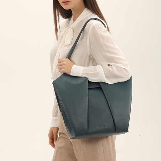 Origami Hint large dark blue shoulder bag-