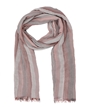 Scarf cotton with stripes and fringes-