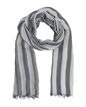 Scarf cotton with stripes and fringes-