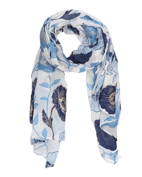 Scarf viscose with flowers-