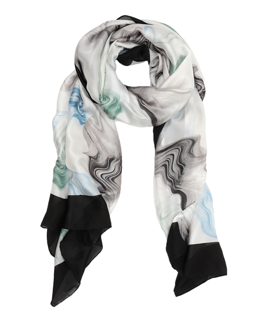 Scarf viscose with colorful pattern-