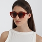 Sunglasses thick rectangular butterfly in red color-
